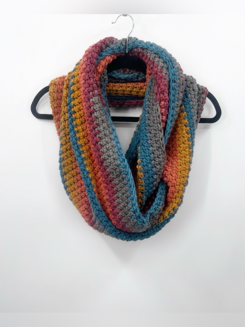 HANDMADE Multicolor Crochet Infinity Scarf - Women's Accessory - Picture 2 of 3